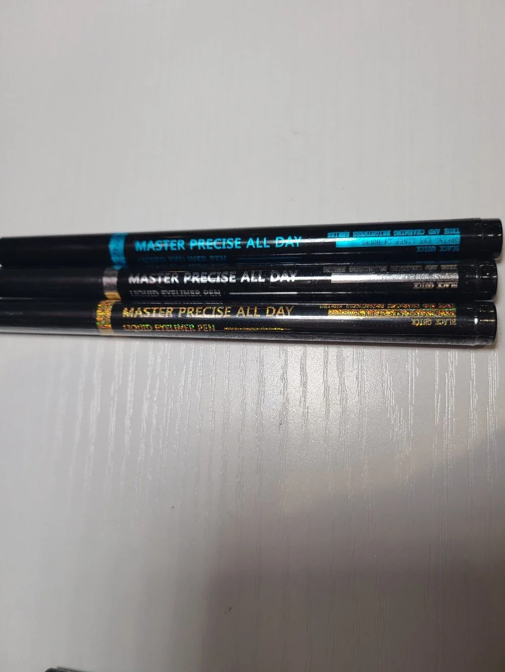 Master Precise 24hr Liquid Eyeliner Pen Trio - 1 Black and 2 Metallic